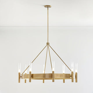 Velestino Antique Brass Clear Glass Chandelier