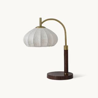 Arven Vintage Wood Brass Table Lamp