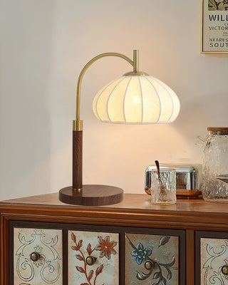 Arven Vintage Wood Brass Table Lamp