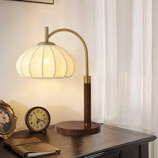 Arven Vintage Wood Brass Table Lamp