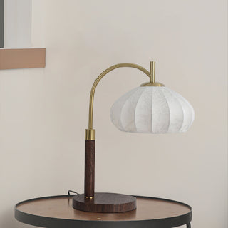 Arven Vintage Wood Brass Table Lamp