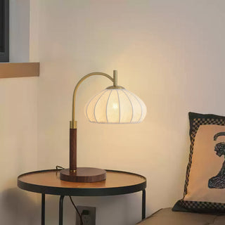 Arven Vintage Wood Brass Table Lamp