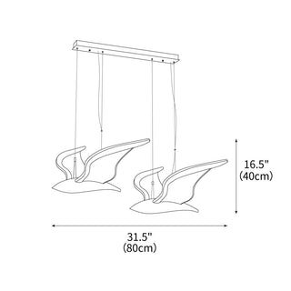Swoop Biomorphic Wood Chandelier