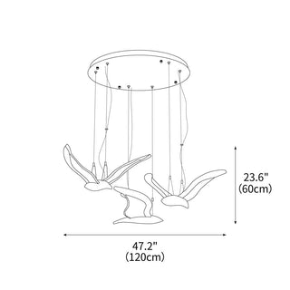 Swoop Biomorphic Wood Chandelier