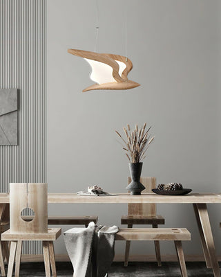 Swoop Biomorphic Wood Chandelier
