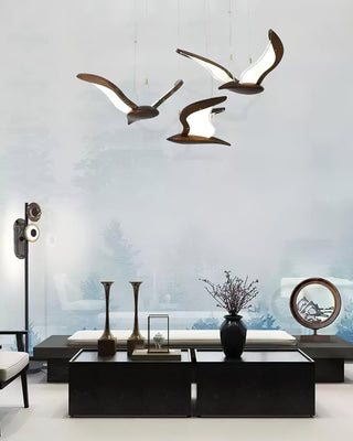 Swoop Biomorphic Wood Chandelier