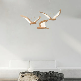 Swoop Biomorphic Wood Chandelier