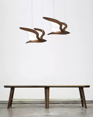 Swoop Biomorphic Wood Chandelier