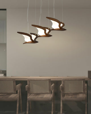 Swoop Biomorphic Wood Chandelier