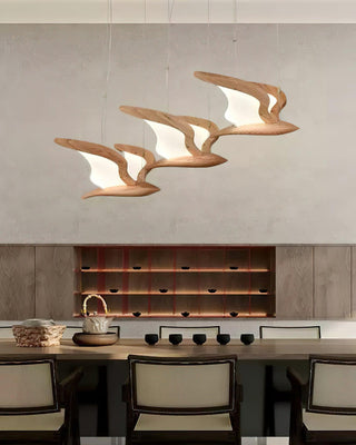 Swoop Biomorphic Wood Chandelier