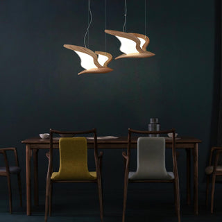 Swoop Biomorphic Wood Chandelier