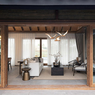 Swoop Biomorphic Wood Chandelier
