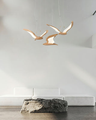Swoop Biomorphic Wood Chandelier