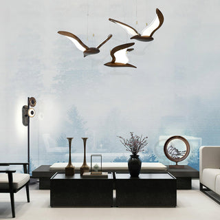 Swoop Biomorphic Wood Chandelier