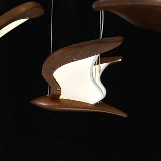 Swoop Biomorphic Wood Chandelier