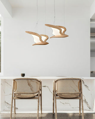 Swoop Biomorphic Wood Chandelier