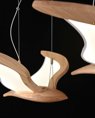 Swoop Biomorphic Wood Chandelier