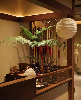 Washi Paper Oriental Mulberry Paper Pendant Light