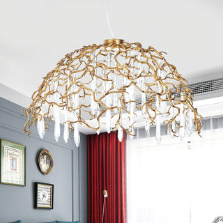 Water Dome Sculptural Brass Chandelier