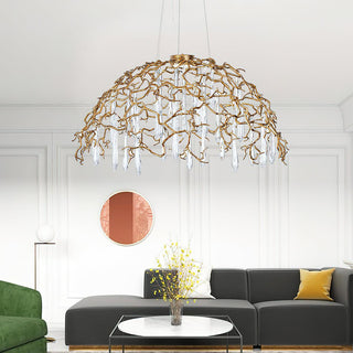 Water Dome Sculptural Brass Chandelier