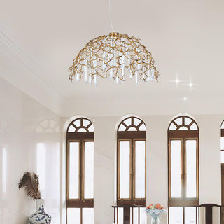 Water Dome Sculptural Brass Chandelier