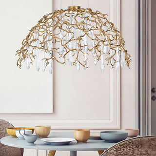 Water Dome Sculptural Brass Chandelier