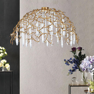 Water Dome Sculptural Brass Chandelier