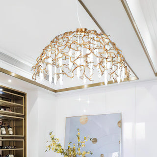 Water Dome Sculptural Brass Chandelier