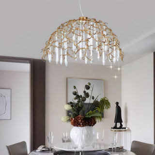 Water Dome Sculptural Brass Chandelier