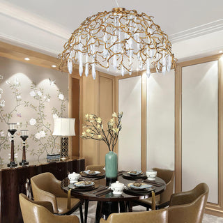 Water Dome Sculptural Brass Chandelier