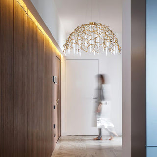 Water Dome Sculptural Brass Chandelier