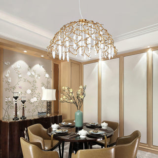 Water Dome Sculptural Brass Chandelier