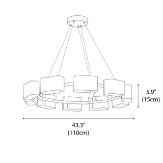 Lumina Water Ripple Glass Chandelier