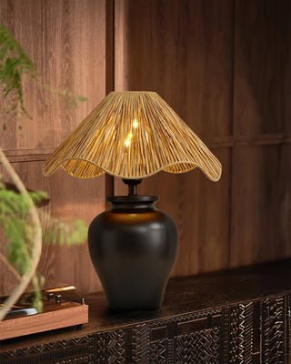 Wavecrest Vintage Raffia Table Light