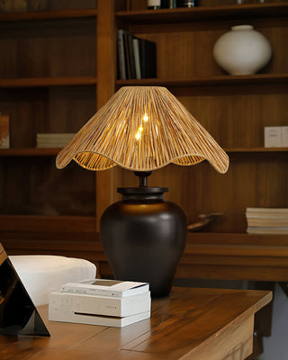 Wavecrest Vintage Raffia Table Light