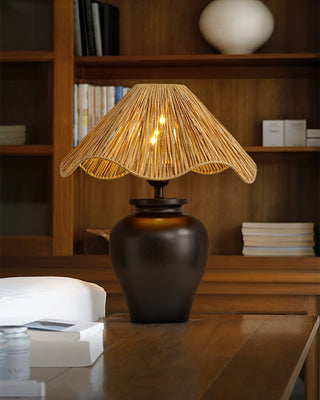 Wavecrest Vintage Raffia Table Light