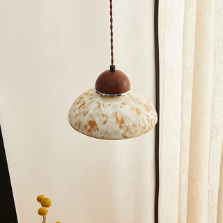 Wella Distressed Ceramic Wood Pendant Light