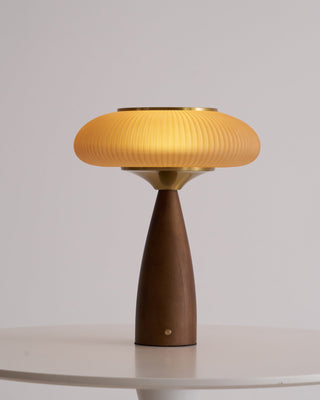 Welma Walnut Wood Table Lamp
