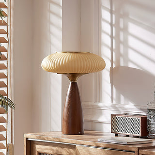 Welma Walnut Wood Table Lamp