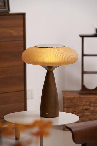 Welma Walnut Wood Table Lamp