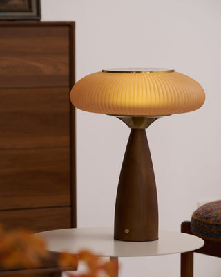 Welma Walnut Wood Table Lamp