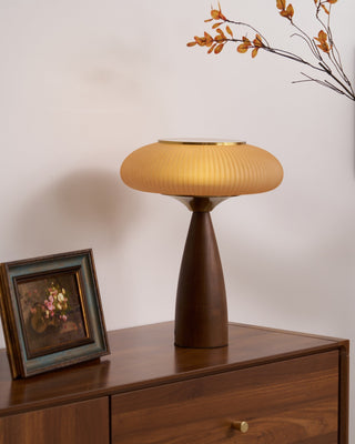 Welma Walnut Wood Table Lamp