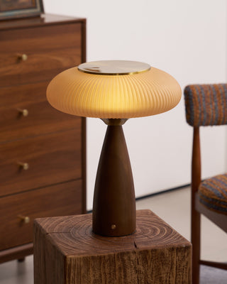 Welma Walnut Wood Table Lamp
