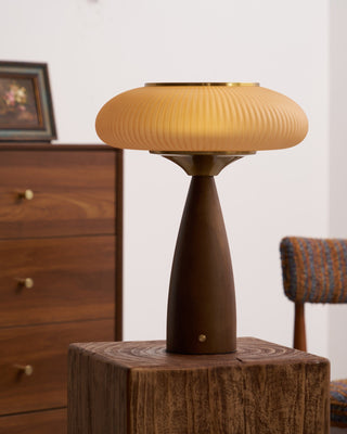 Welma Walnut Wood Table Lamp