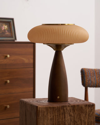 Welma Walnut Wood Table Lamp
