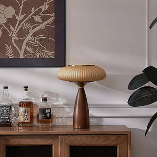 Welma Walnut Wood Table Lamp