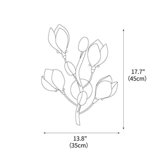 Porcelain Magnolia Floral Ceramics Wall Light