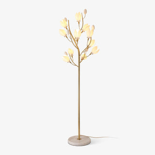 Porcelain Magnolia Floral Ceramics Floor Light
