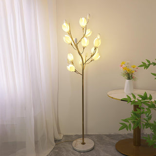 Porcelain Magnolia Floral Ceramics Floor Light