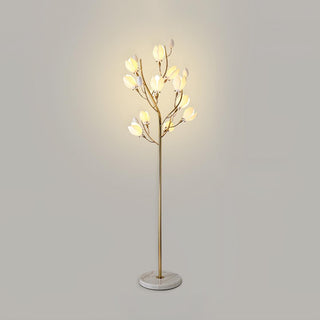 Porcelain Magnolia Floral Ceramics Floor Light